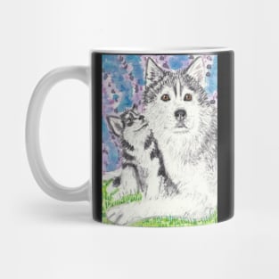 Husky dog art Mug